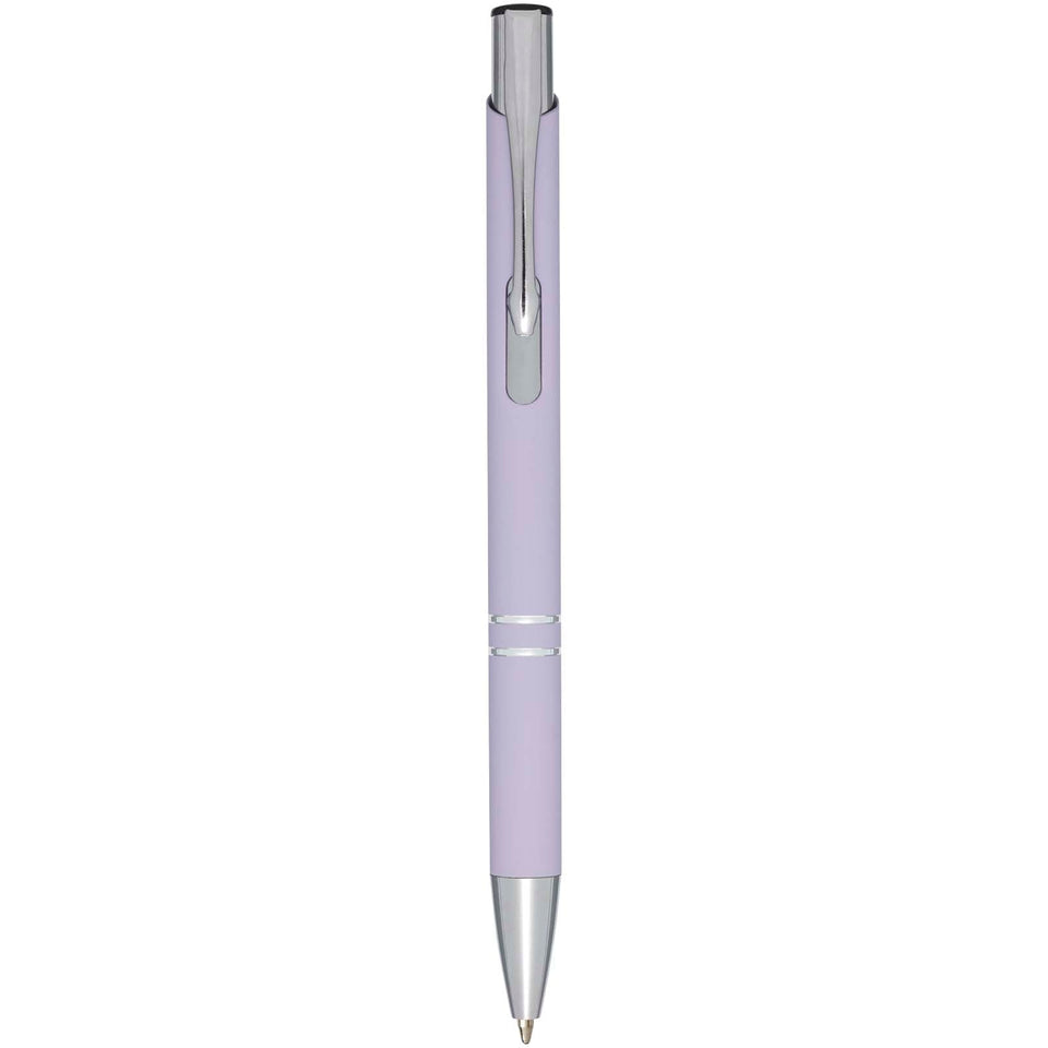 Penna a sfera a scatto Moneta soft touch (inchiostro nero) personalizzato con logo - Pubblienne