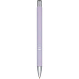 Penna a sfera a scatto Moneta soft touch (inchiostro nero) personalizzato con logo - Pubblienne