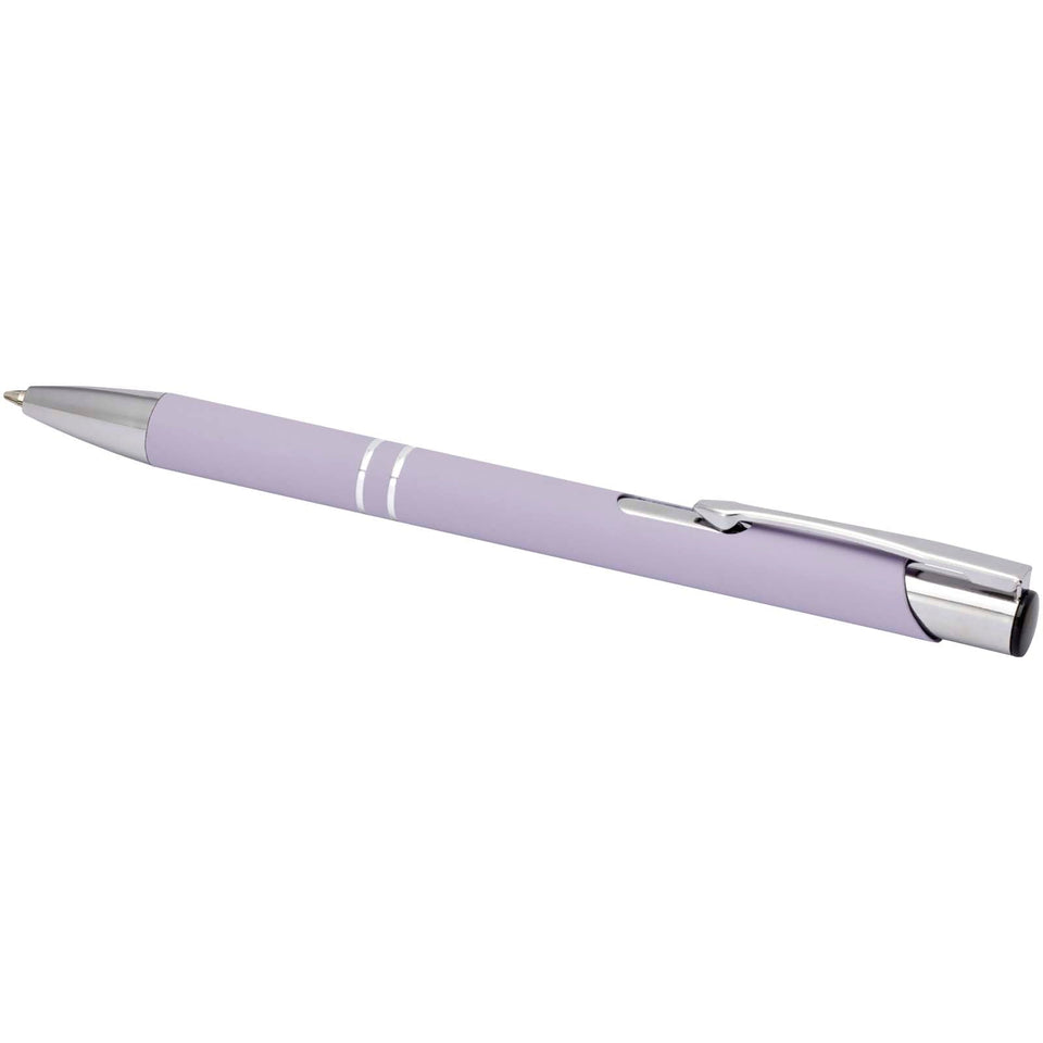 Penna a sfera a scatto Moneta soft touch (inchiostro nero) personalizzato con logo - Pubblienne