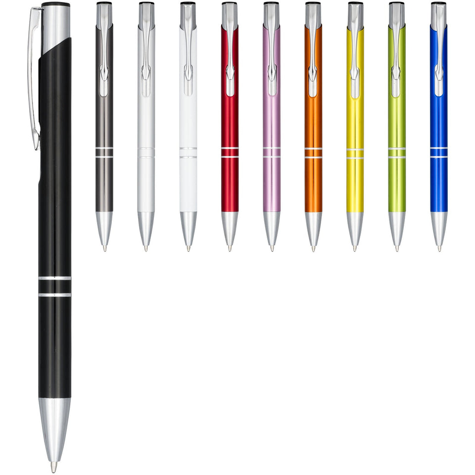 Penna a sfera a scatto Moneta in alluminio anodizzato (inchiostro nero) personalizzato con logo - Pubblienne
