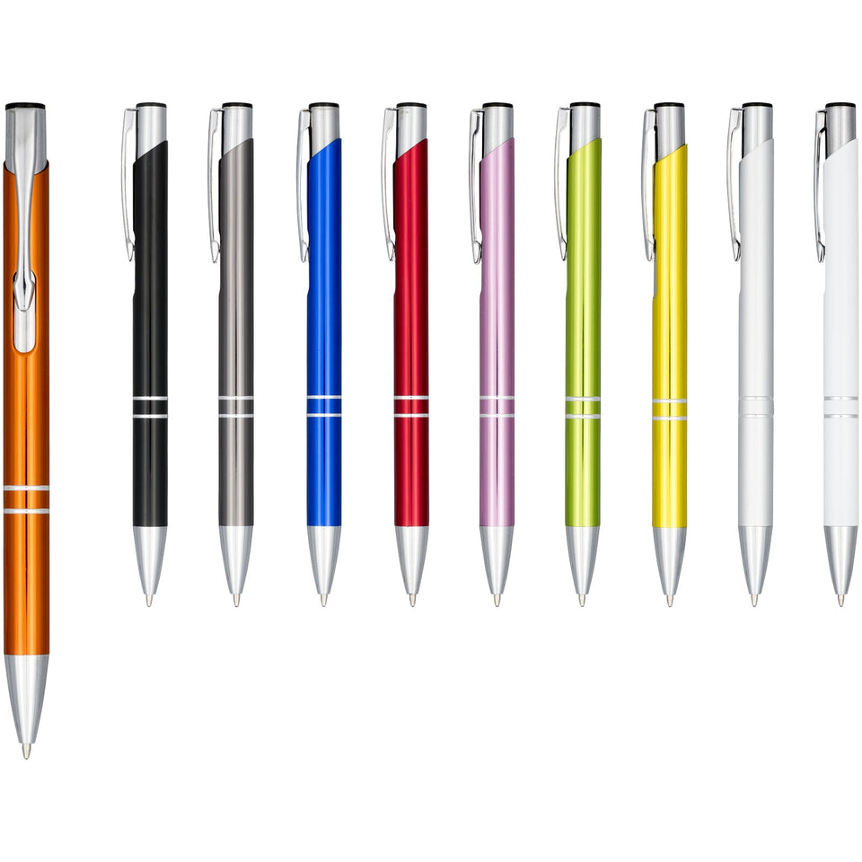 Penna a sfera a scatto Moneta in alluminio anodizzato (inchiostro nero) personalizzato con logo - Pubblienne