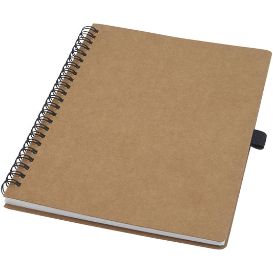 Quaderno Cobble formato A5 con rilegatura a spirale in cartone riciclato e carta di pietra personalizzato con logo - Pubblienne