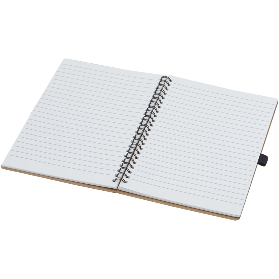 Quaderno Cobble formato A5 con rilegatura a spirale in cartone riciclato e carta di pietra personalizzato con logo - Pubblienne