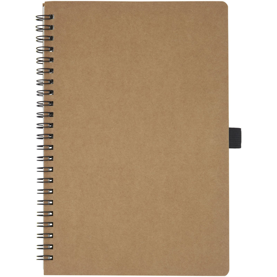 Quaderno Cobble formato A5 con rilegatura a spirale in cartone riciclato e carta di pietra personalizzato con logo - Pubblienne