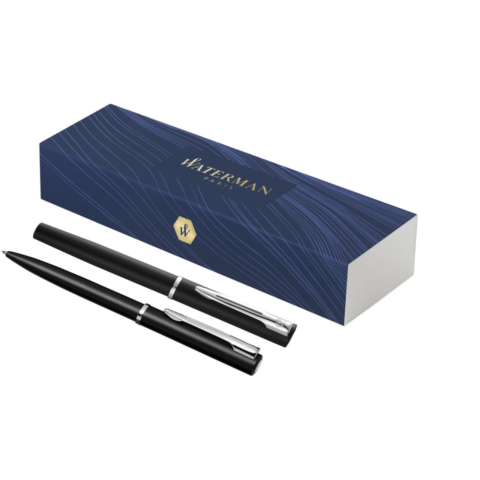 Waterman set penna a sfera e penna roller Allure (inchiostro blu) personalizzato con logo - Pubblienne