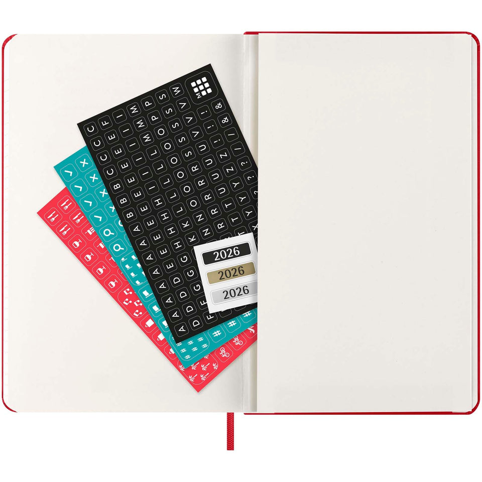 Agenda settimanale 12 mesi formato L con copertina rigida Moleskine personalizzato con logo - Pubblienne