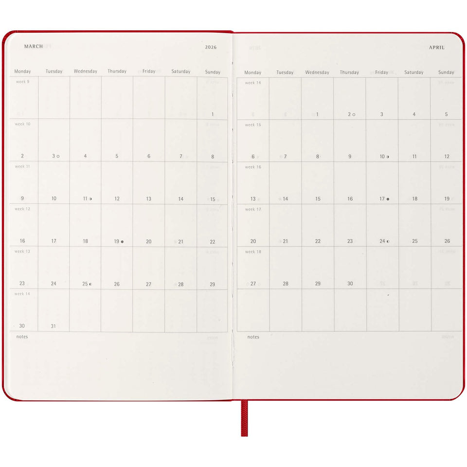 Agenda settimanale 12 mesi formato L con copertina rigida Moleskine personalizzato con logo - Pubblienne