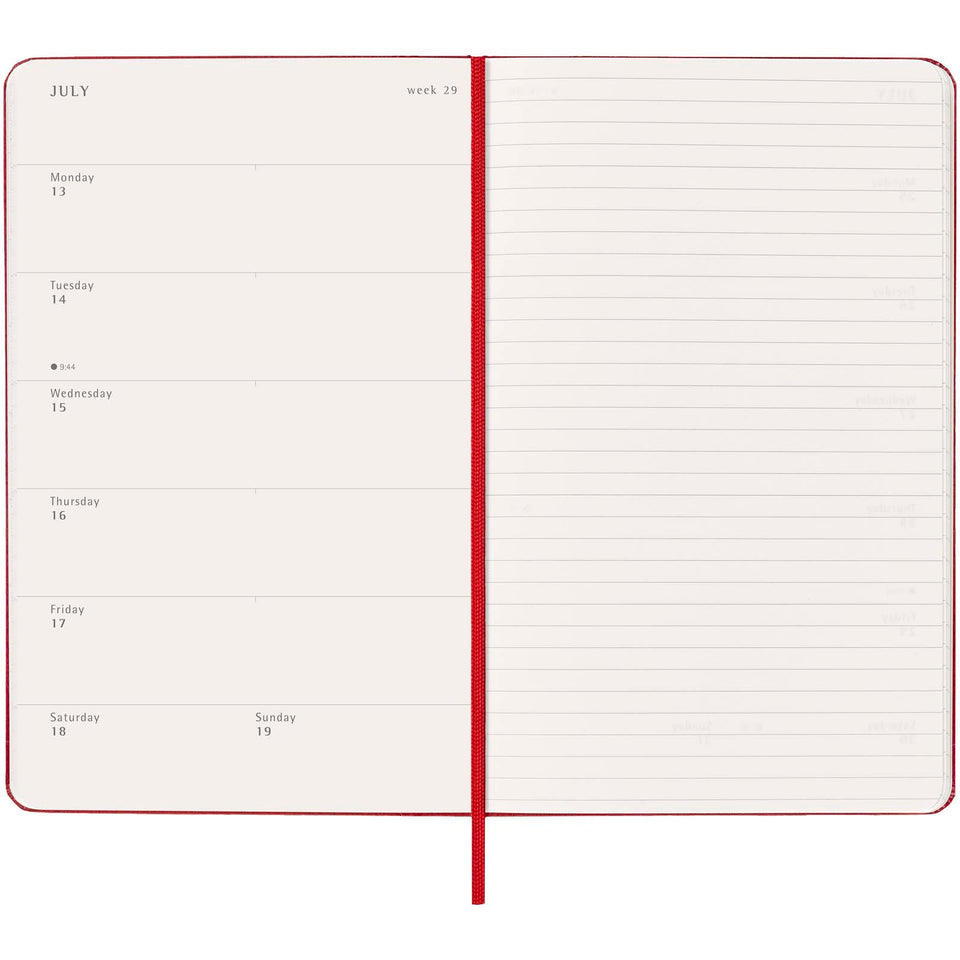 Agenda settimanale 12 mesi formato L con copertina rigida Moleskine personalizzato con logo - Pubblienne