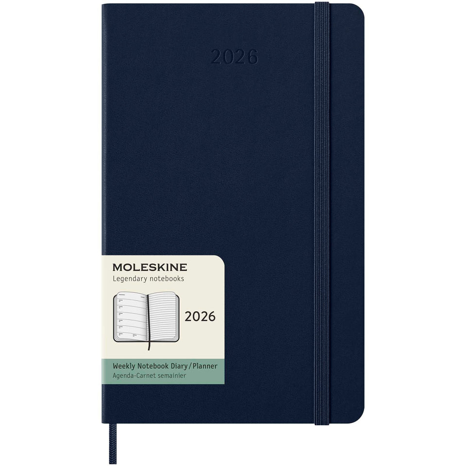 Agenda settimanale 12 mesi formato L con copertina rigida Moleskine personalizzato con logo - Pubblienne