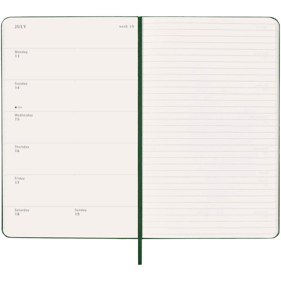 Agenda settimanale 12 mesi formato L con copertina rigida Moleskine personalizzato con logo - Pubblienne