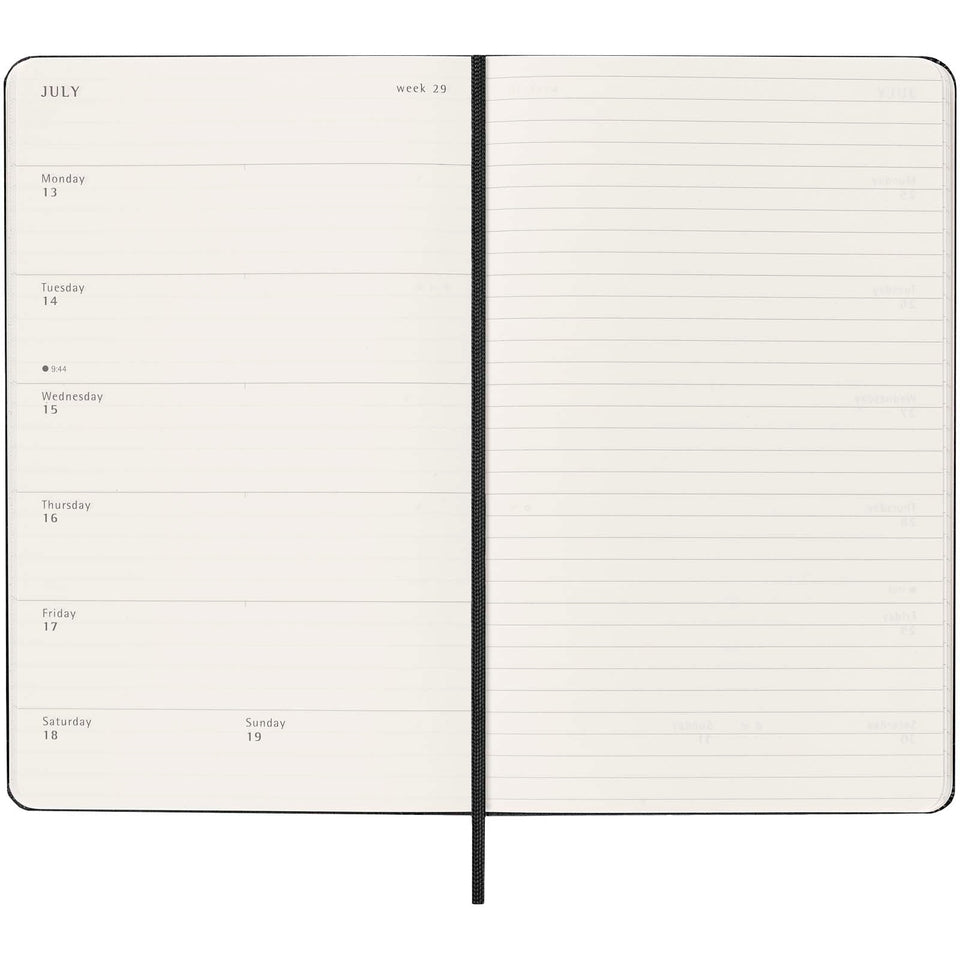 Agenda settimanale 12 mesi formato L con copertina rigida Moleskine personalizzato con logo - Pubblienne