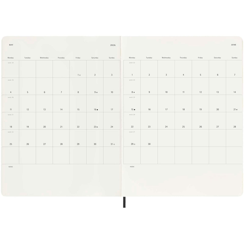 Blocco note 12 mesi formato XL con copertina morbida Moleskine personalizzato con logo - Pubblienne