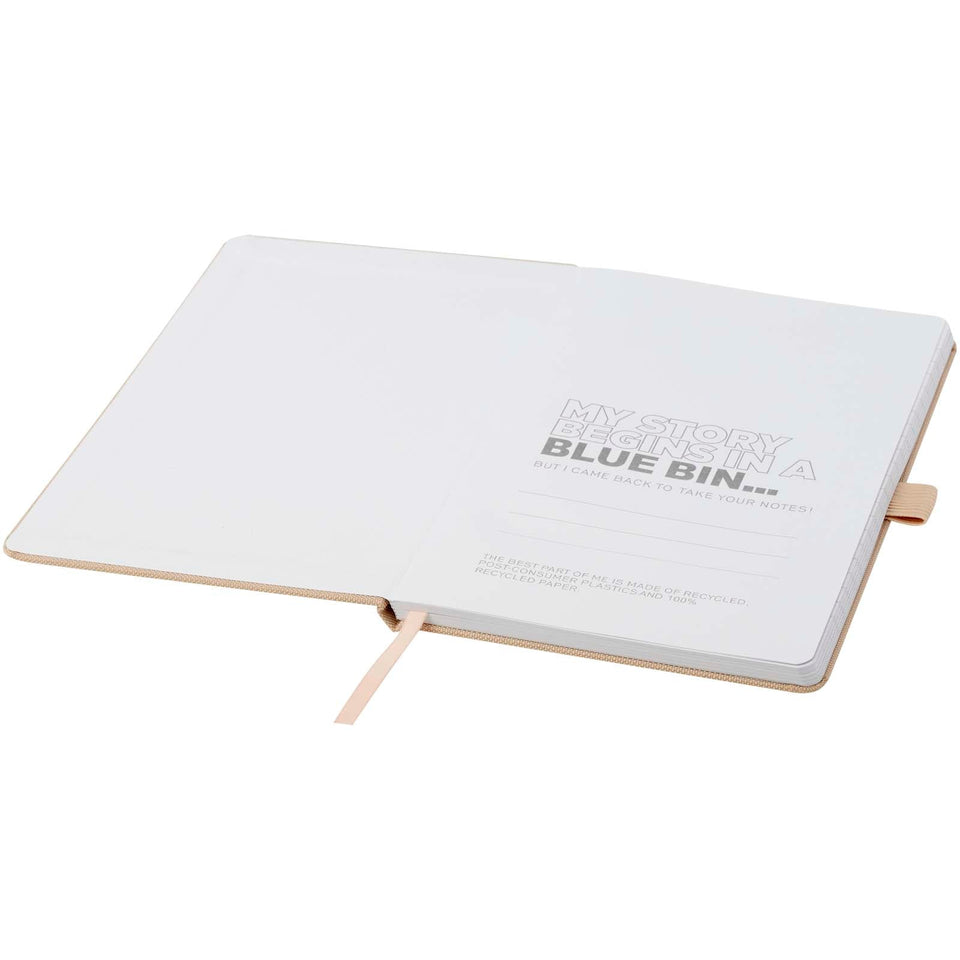 Blocco note A5 in carta riciclata con cover in PET riciclato Honua personalizzato con logo - Pubblienne