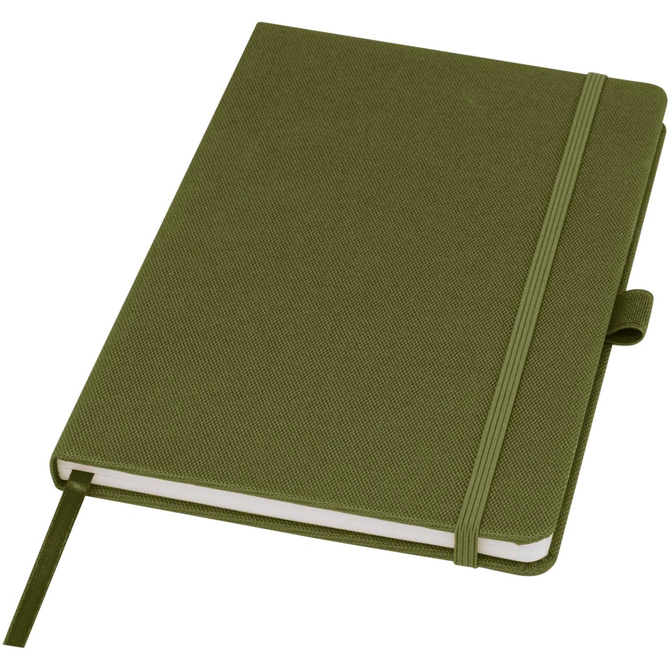 Blocco note A5 in carta riciclata con cover in PET riciclato Honua personalizzato con logo - Pubblienne