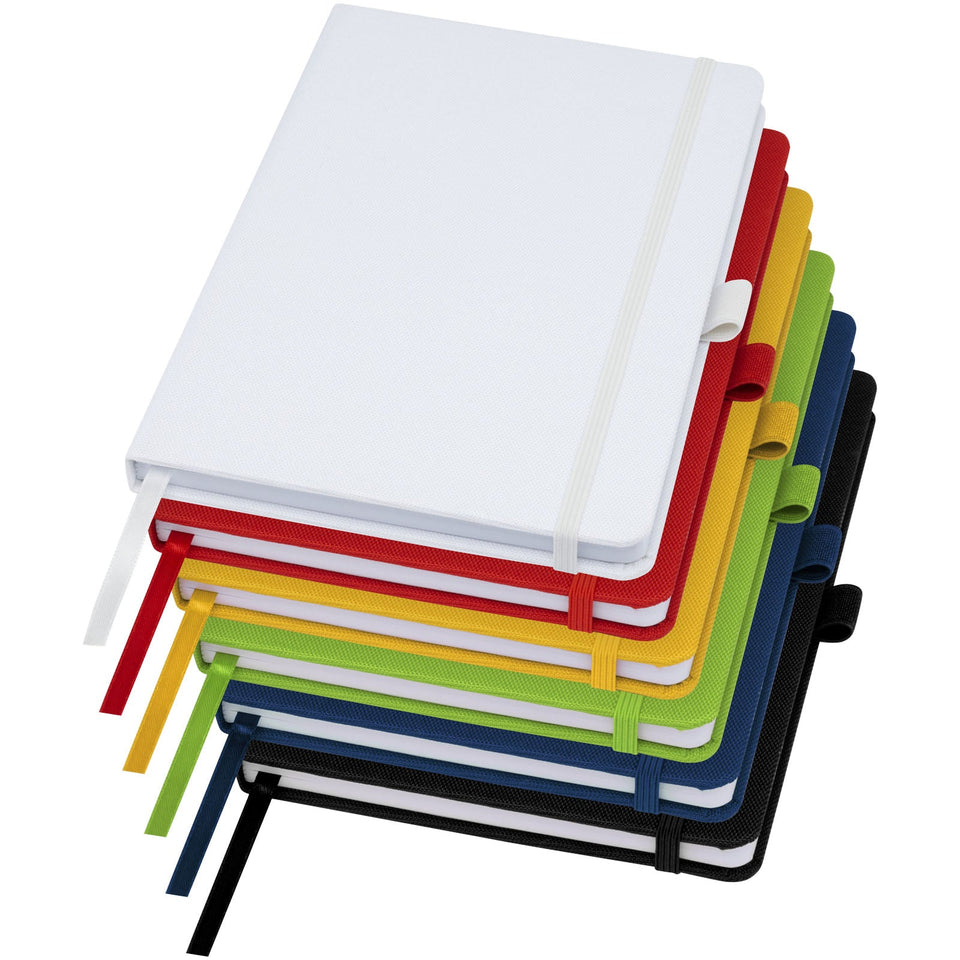 Blocco note A5 in carta riciclata con cover in PET riciclato Honua personalizzato con logo - Pubblienne