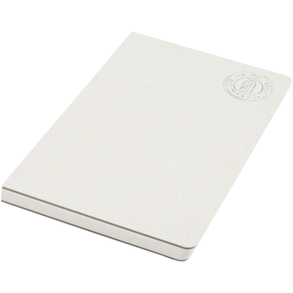 Blocco note senza dorso Dairy Dream in formato A5 realizzato con cartoni del latte riciclati personalizzato con logo - Pubblienne