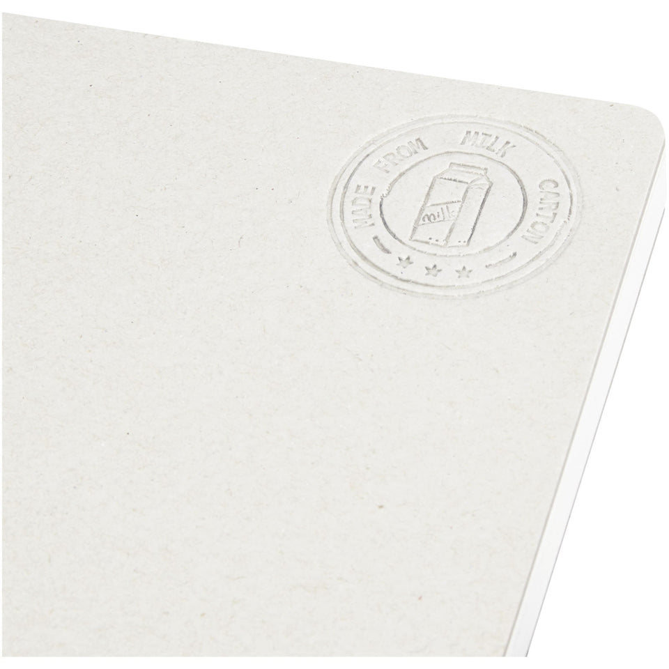 Blocco note senza dorso Dairy Dream in formato A5 realizzato con cartoni del latte riciclati personalizzato con logo - Pubblienne