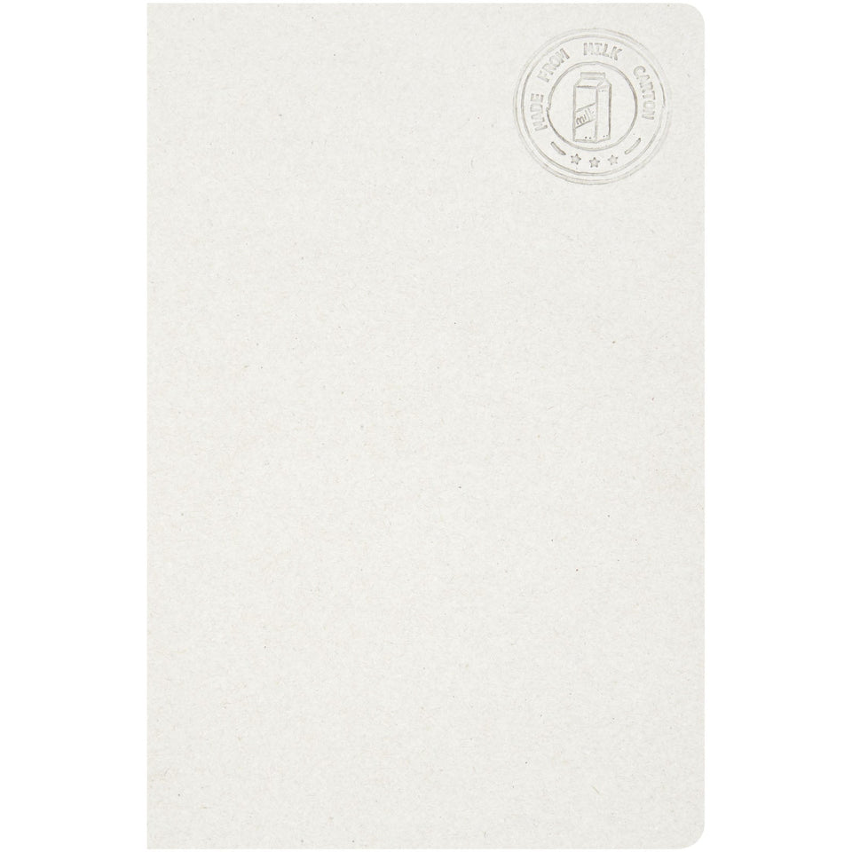 Blocco note senza dorso Dairy Dream in formato A5 realizzato con cartoni del latte riciclati personalizzato con logo - Pubblienne