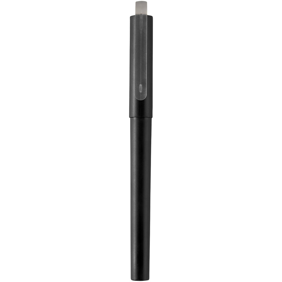 Penna roller gel in PET riciclato Mauna (inchiostro nero) personalizzato con logo - Pubblienne