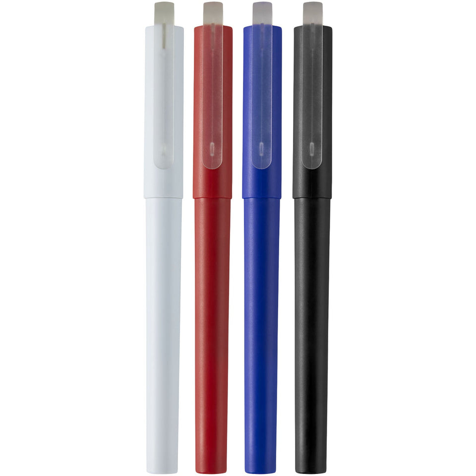 Penna roller gel in PET riciclato Mauna (inchiostro nero) personalizzato con logo - Pubblienne