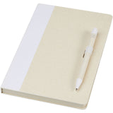 Set blocco note formato A5 e penna a sfera Dairy Dream realizzati con cartoni del latte riciclati personalizzato con logo - Pubblienne