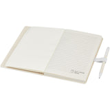 Set blocco note formato A5 e penna a sfera Dairy Dream realizzati con cartoni del latte riciclati personalizzato con logo - Pubblienne