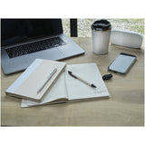 Set blocco note formato A5 e penna a sfera Dairy Dream realizzati con cartoni del latte riciclati personalizzato con logo - Pubblienne