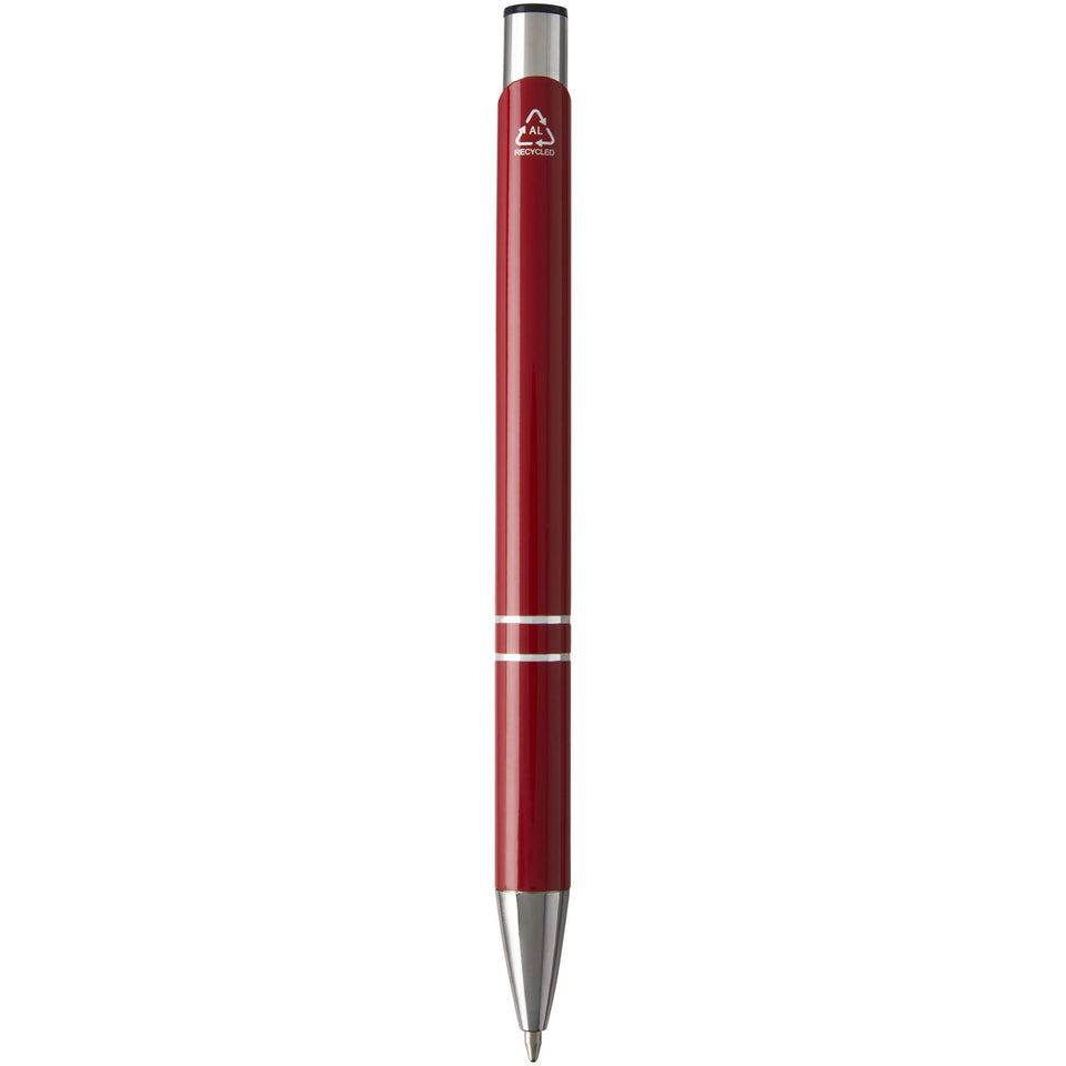 Penna a sfera in alluminio riciclato Moneta (inchiostro nero) personalizzato con logo - Pubblienne