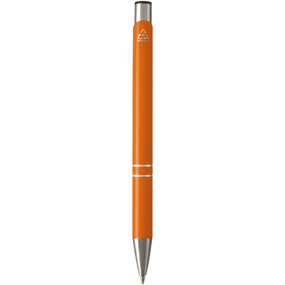 Penna a sfera in alluminio riciclato Moneta (inchiostro nero) personalizzato con logo - Pubblienne