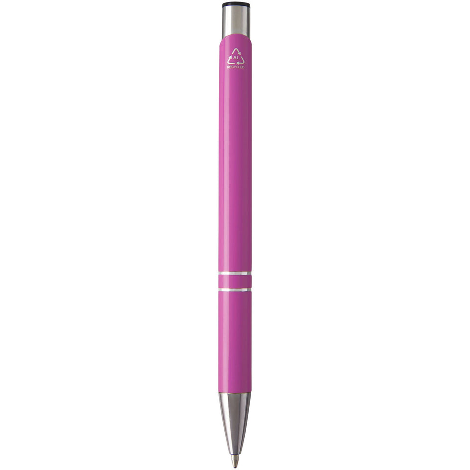 Penna a sfera in alluminio riciclato Moneta (inchiostro nero) personalizzato con logo - Pubblienne