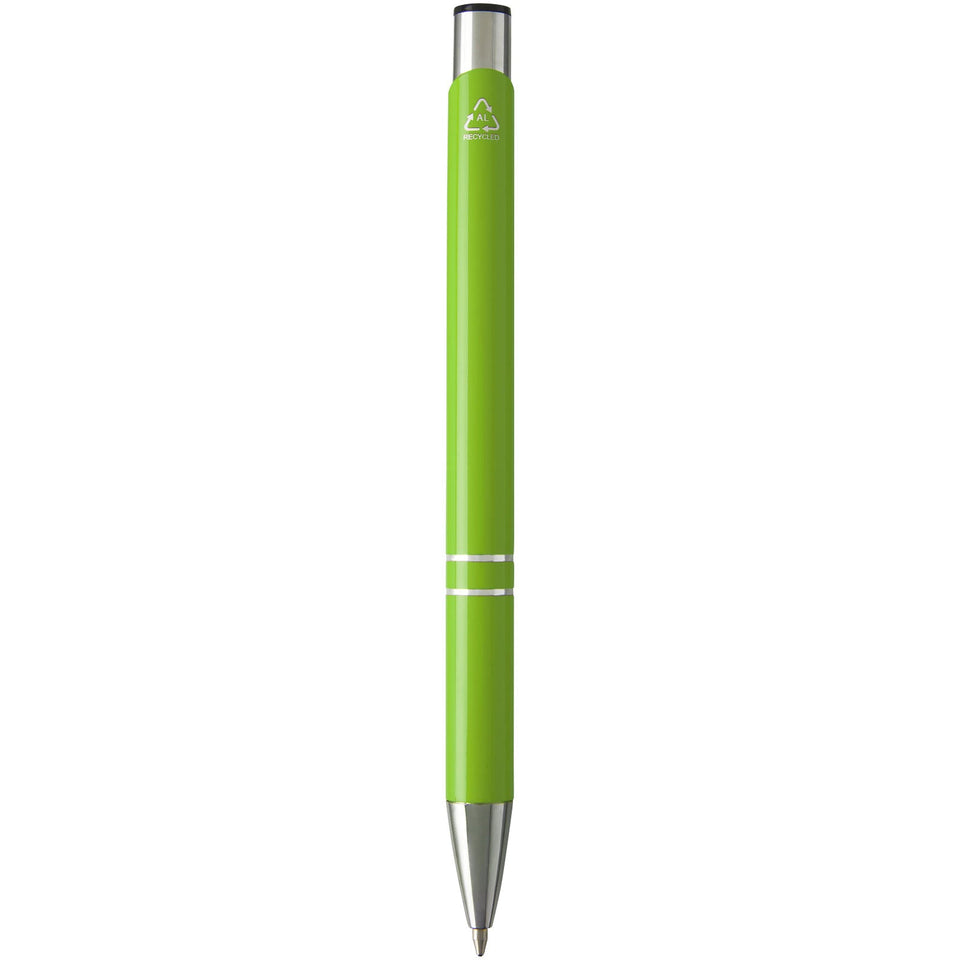 Penna a sfera in alluminio riciclato Moneta (inchiostro nero) personalizzato con logo - Pubblienne