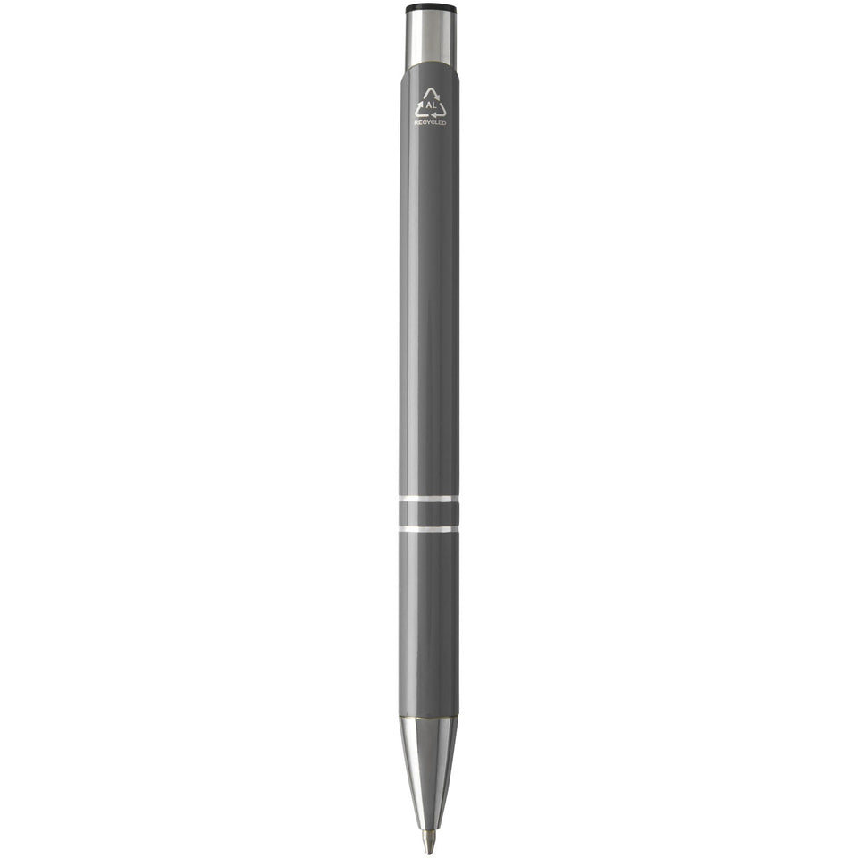 Penna a sfera in alluminio riciclato Moneta (inchiostro nero) personalizzato con logo - Pubblienne