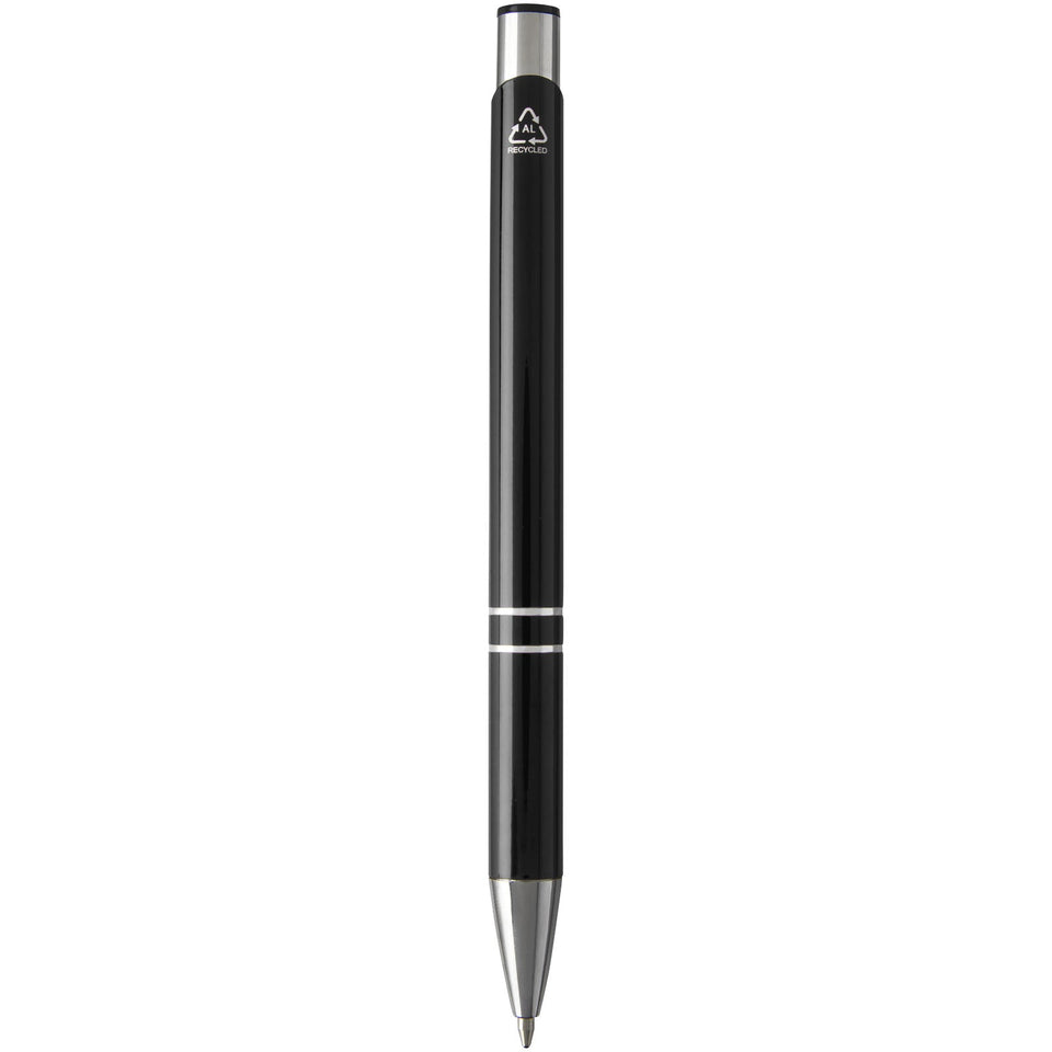 Penna a sfera in alluminio riciclato Moneta (inchiostro nero) personalizzato con logo - Pubblienne