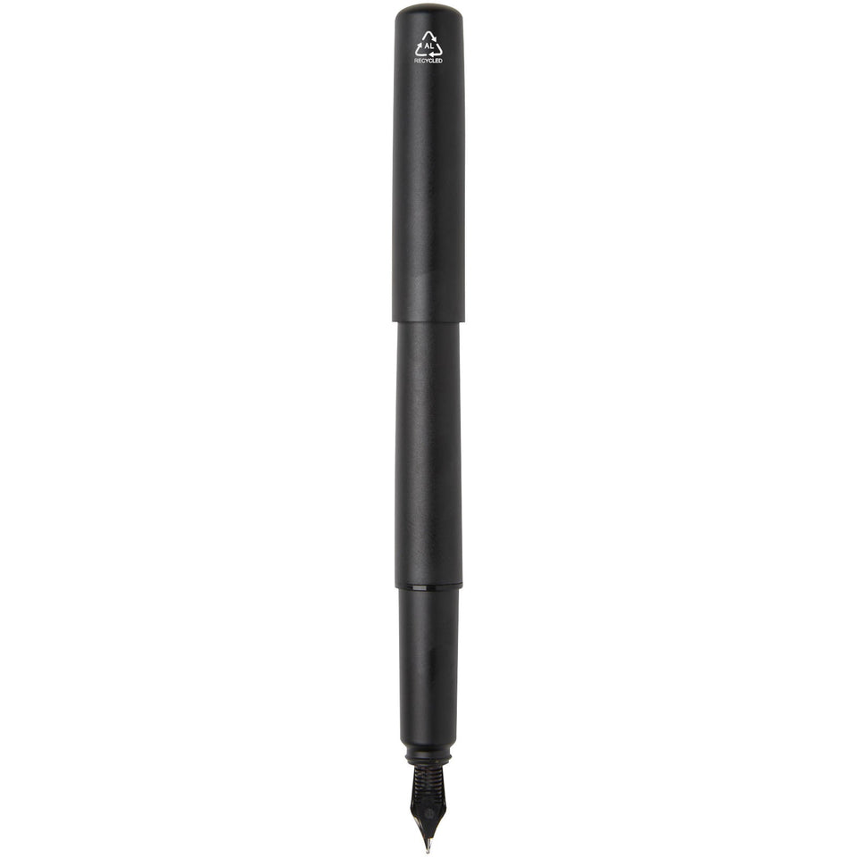 Penna stilografica in alluminio riciclato Lucetta (inchiostro nero) personalizzato con logo - Pubblienne