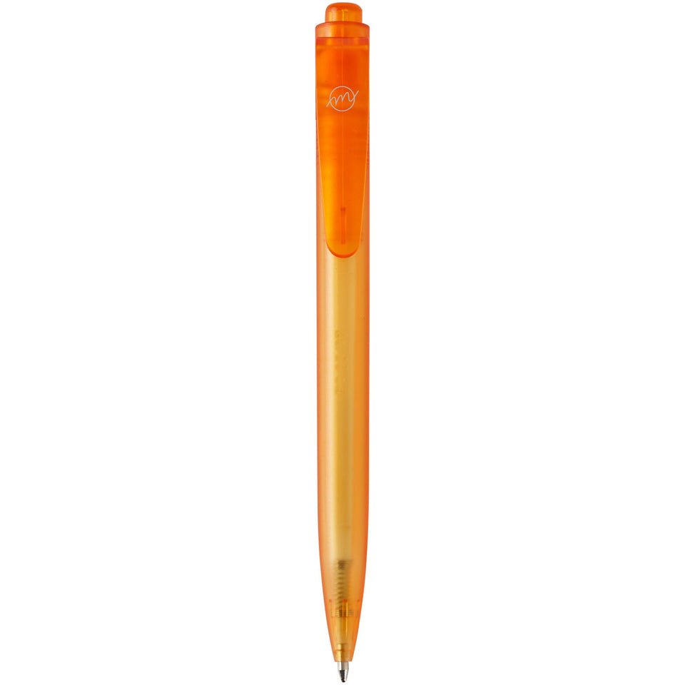 Penna a sfera in plastica destinata all'oceano Thalaasa (inchiostro nero) personalizzato con logo - Pubblienne