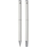 Set regalo con penna a sfera e penna roller in alluminio riciclato Lucetto (inchiostro nero) personalizzato con logo - Pubblienne