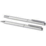 Set regalo con penna a sfera e penna roller in alluminio riciclato Lucetto (inchiostro nero) personalizzato con logo - Pubblienne