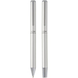 Set regalo con penna a sfera e penna roller in alluminio riciclato Lucetto (inchiostro nero) personalizzato con logo - Pubblienne
