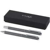 Set regalo con penna a sfera e penna roller in alluminio riciclato Lucetto (inchiostro nero) personalizzato con logo - Pubblienne