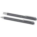 Set regalo con penna a sfera e penna roller in alluminio riciclato Lucetto (inchiostro nero) personalizzato con logo - Pubblienne