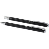 Set regalo con penna a sfera e penna roller in alluminio riciclato Lucetto (inchiostro nero) personalizzato con logo - Pubblienne