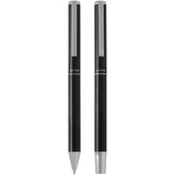 Set regalo con penna a sfera e penna roller in alluminio riciclato Lucetto (inchiostro nero) personalizzato con logo - Pubblienne