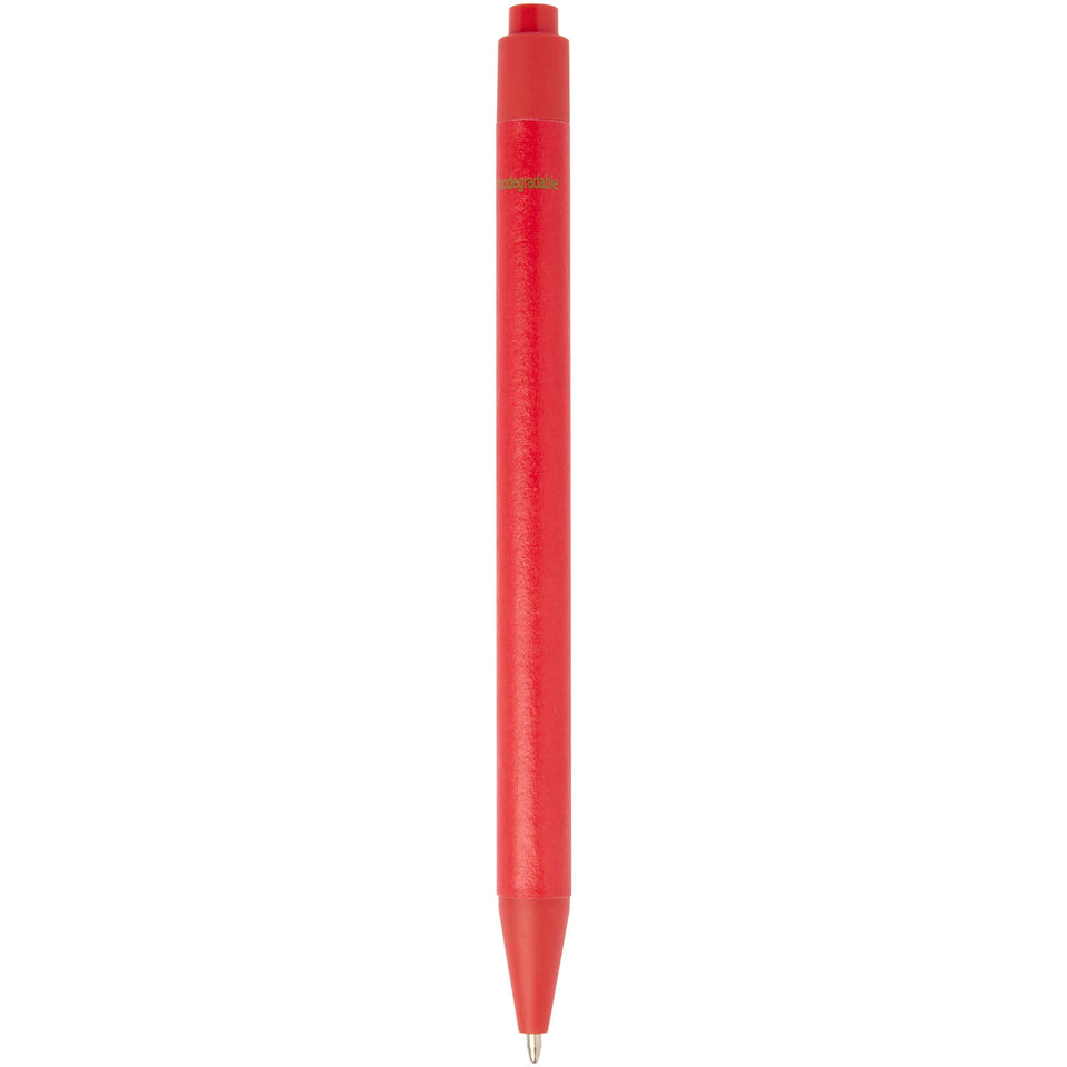 Penna a sfera in carta riciclata monocromatica con finitura opaca Chartik (inchiostro nero) personalizzato con logo - Pubblienne