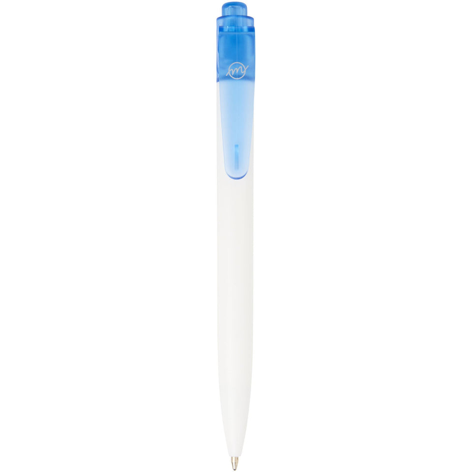 Penna a sfera in plastica destinata all'oceano Thalaasa (inchiostro nero) personalizzato con logo - Pubblienne