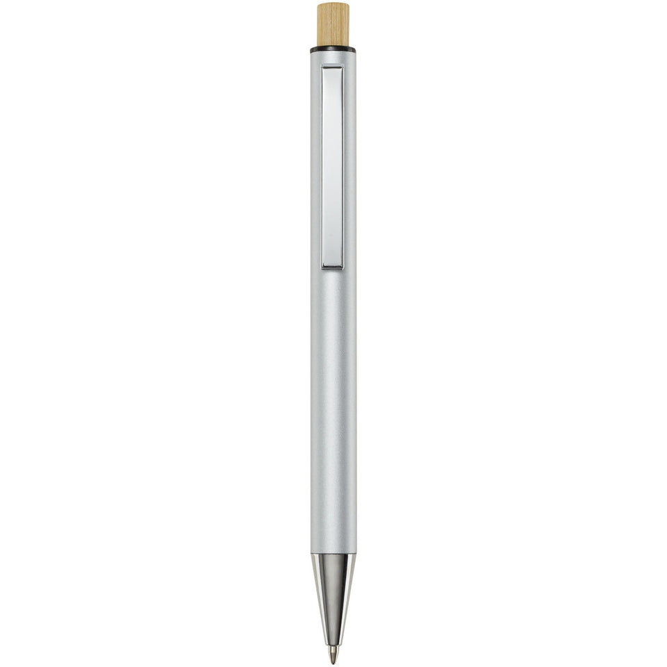 Penna a sfera in alluminio riciclato Cyrus (inchiostro blu) personalizzato con logo - Pubblienne