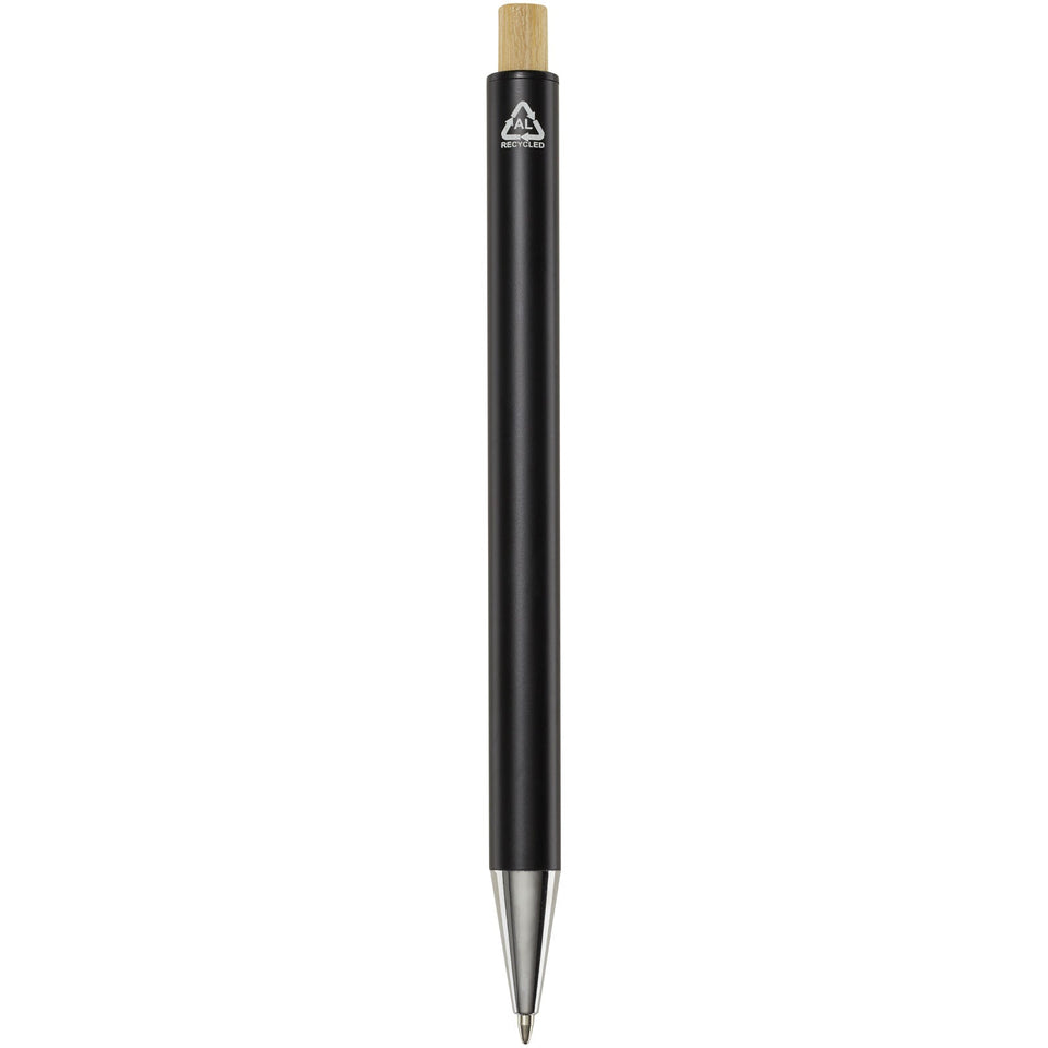 Penna a sfera in alluminio riciclato Cyrus (inchiostro blu) personalizzato con logo - Pubblienne