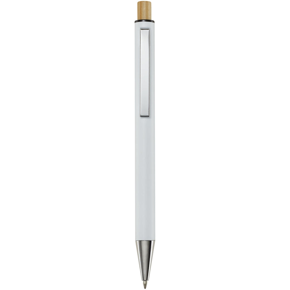 Penna a sfera in alluminio riciclato Cyrus (inchiostro nero) personalizzato con logo - Pubblienne