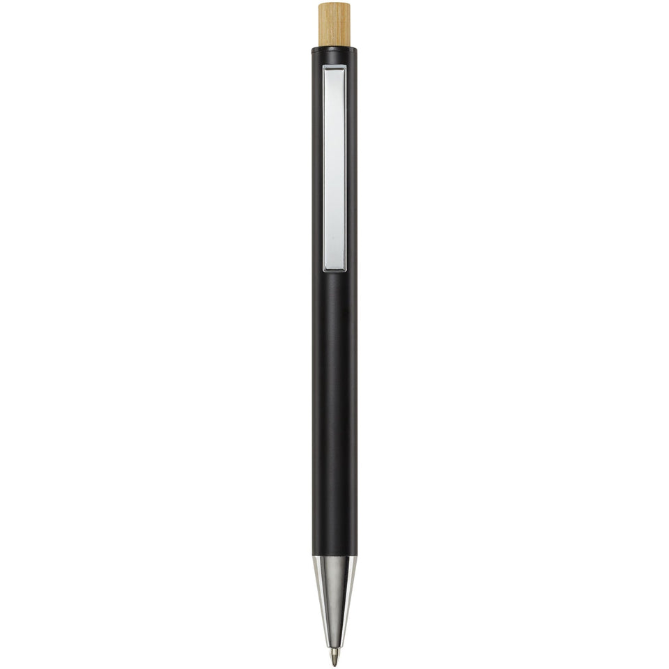 Penna a sfera in alluminio riciclato Cyrus (inchiostro nero) personalizzato con logo - Pubblienne