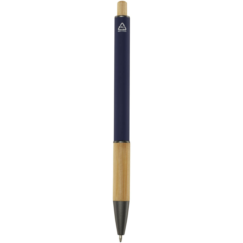 Penna a sfera in alluminio riciclato Darius (inchiostro nero) personalizzato con logo - Pubblienne
