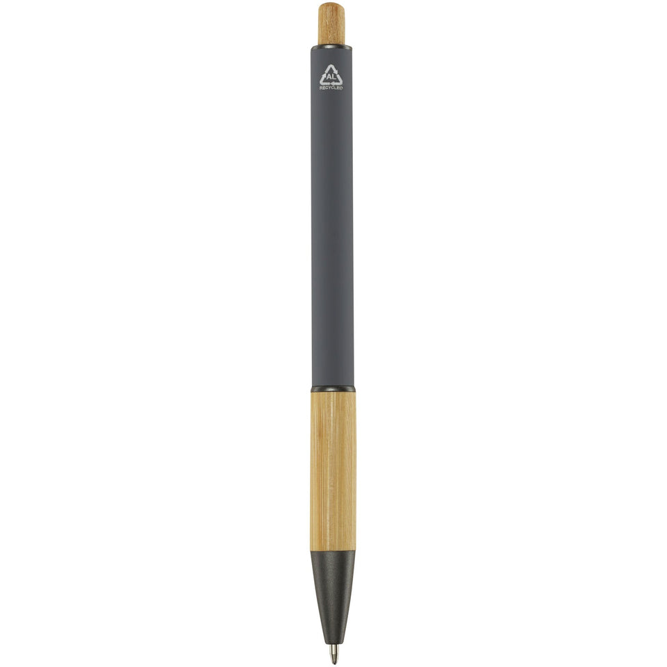 Penna a sfera in alluminio riciclato Darius (inchiostro nero) personalizzato con logo - Pubblienne